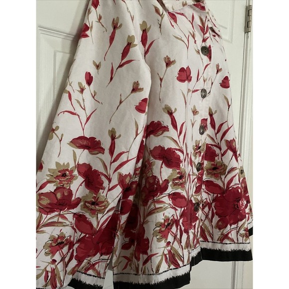 Liz Baker Woman Jacket Red Tan Floral Lined Size 2X Large Button Front C… - Picture 3 of 9